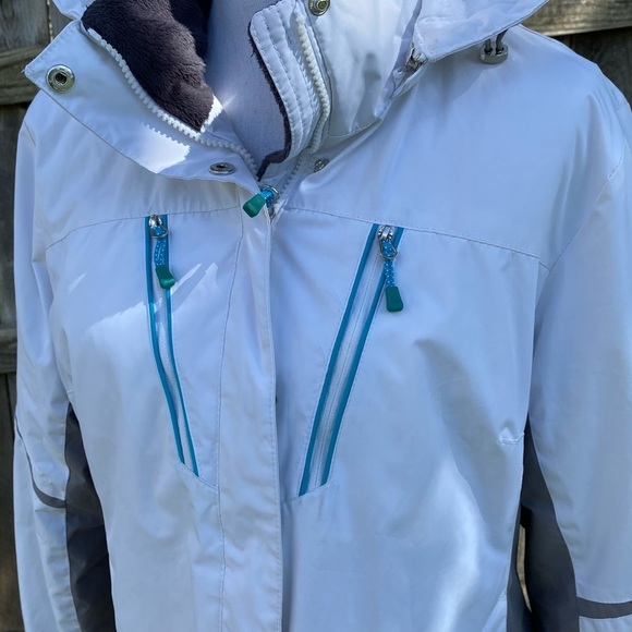 ZeroXposur Women Winter Hooded Jacket White Gray Size Large - Picture 4 of 14